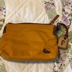 Dooney & Bourke Mustard Nylon bag with Leather Trim